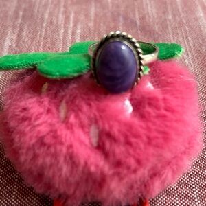 Silver & Purple Oval Ring